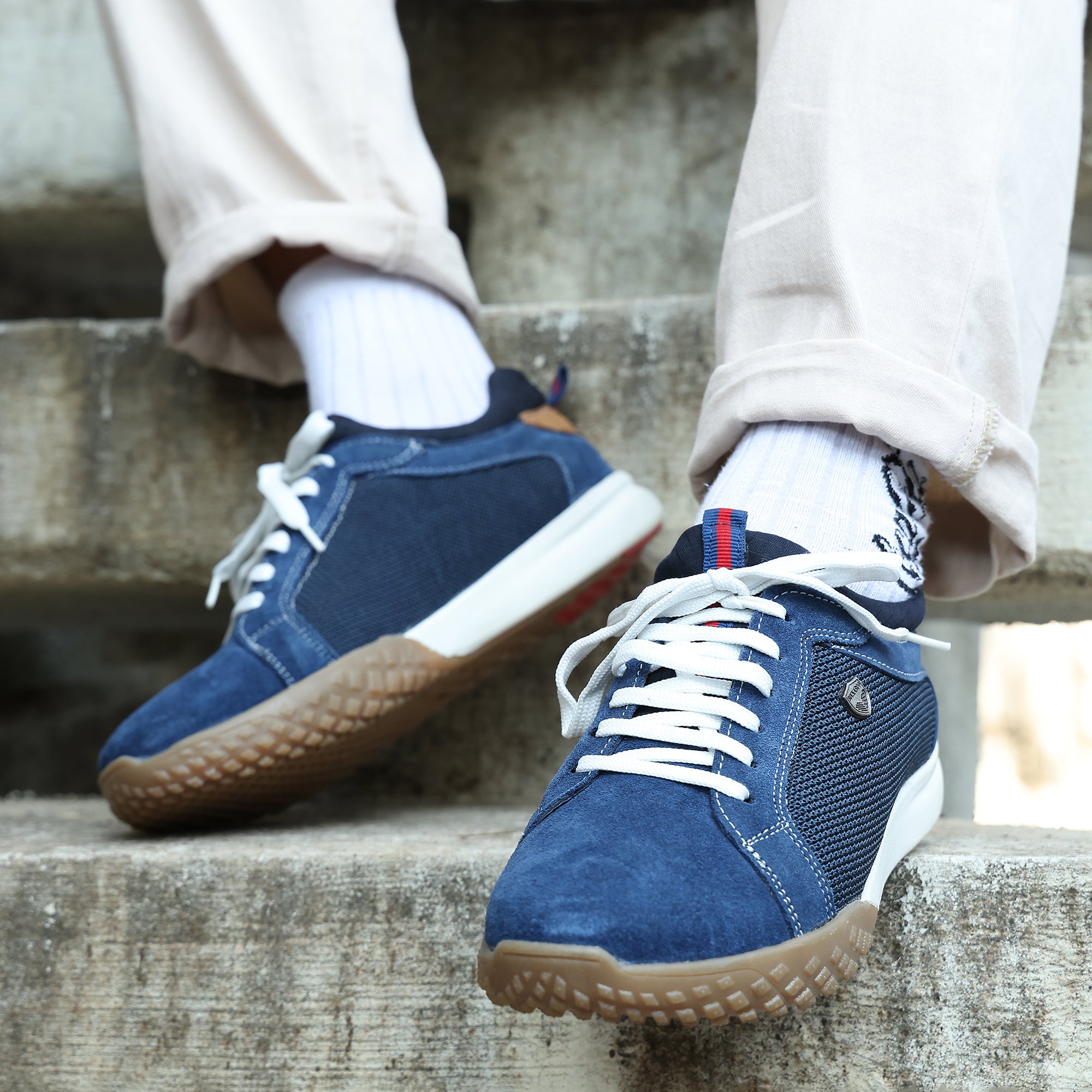 BUCKAROO Genuine Leather Casual Shoes for Men: BONA Blue