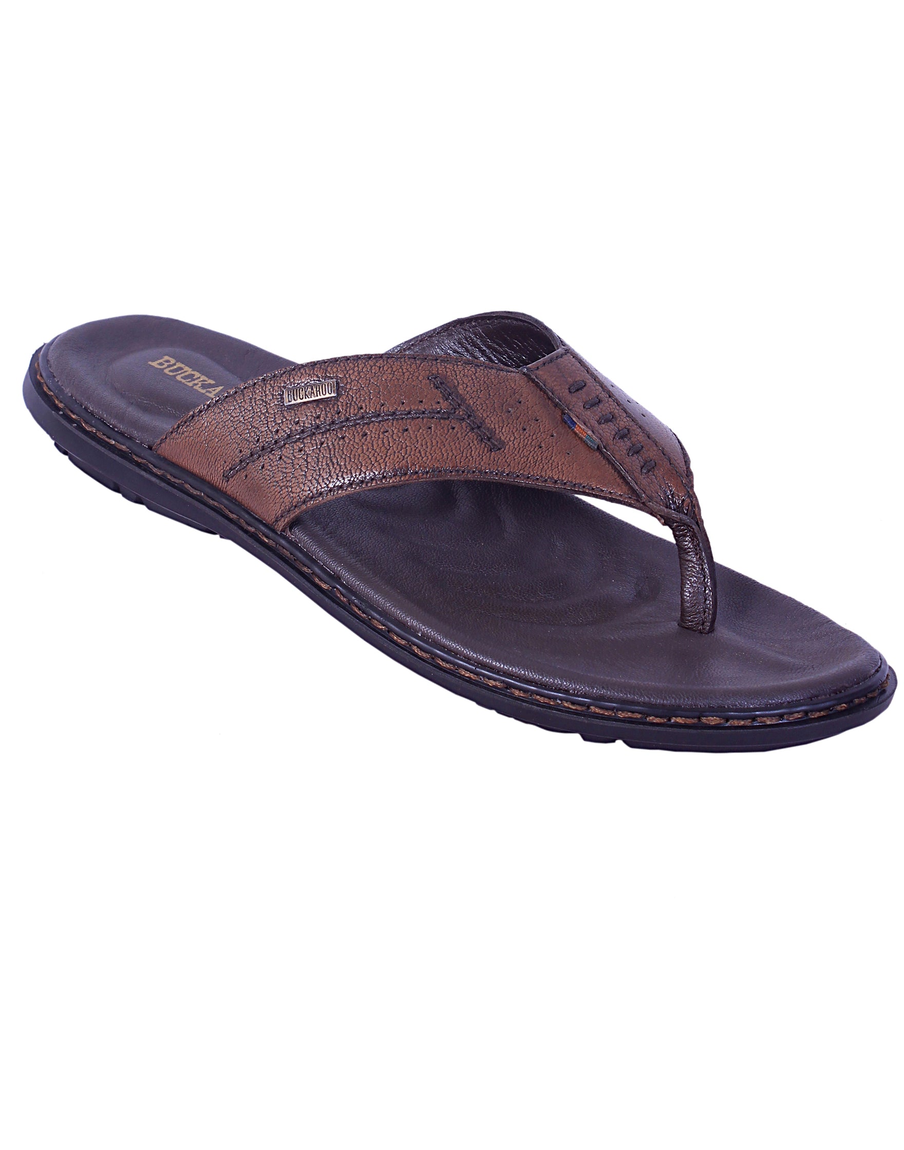 BUCKAROO Genuine Leather Casual Chappal for Men: GIRBA Tan