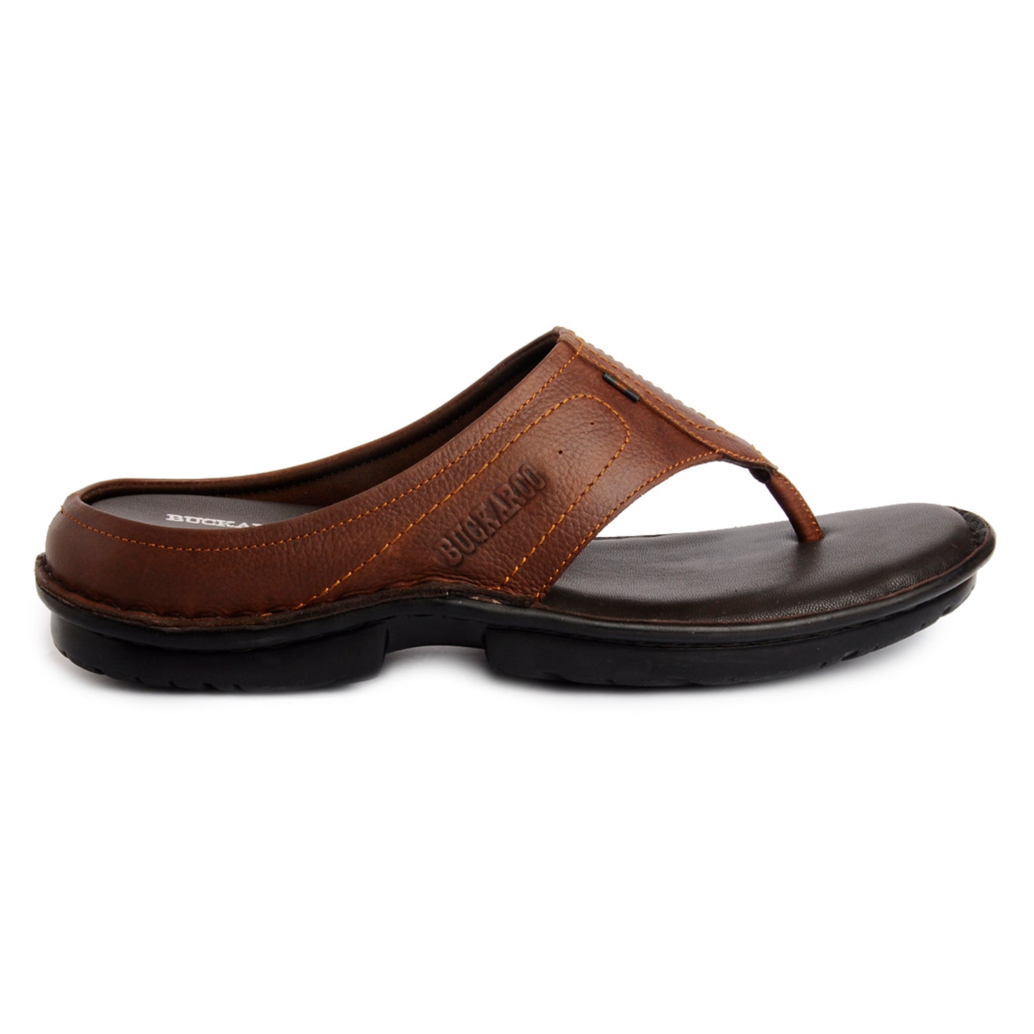 BUCKAROO Genuine Leather Casual Open Sandal for Men: MORRIS NX Brown