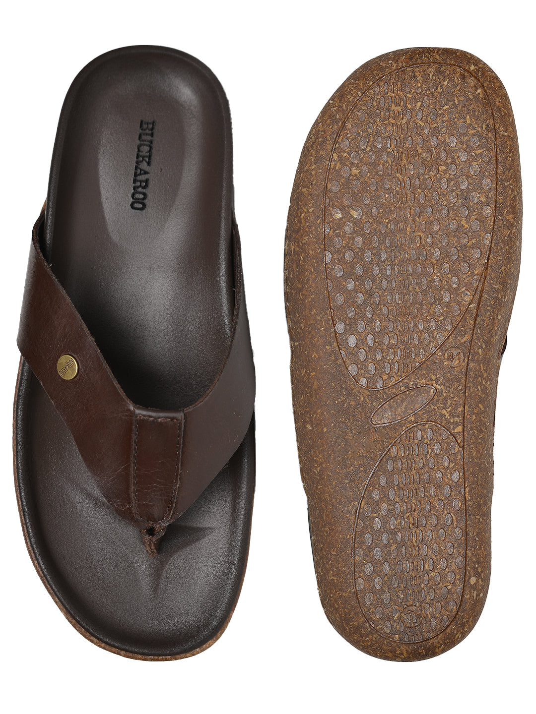 BUCKAROO Genuine Leather Casual Chappal for Men: LIFAN Brown 45 11