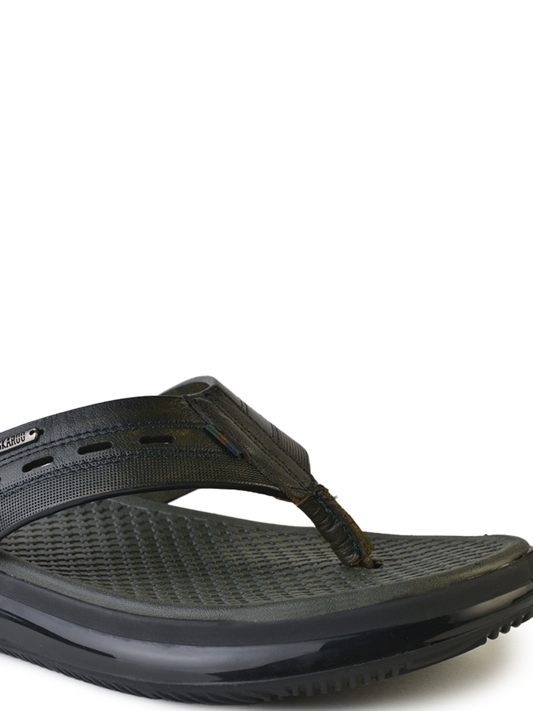 BUCKAROO Genuine Leather Casual Chappal for Men: PATON Olive