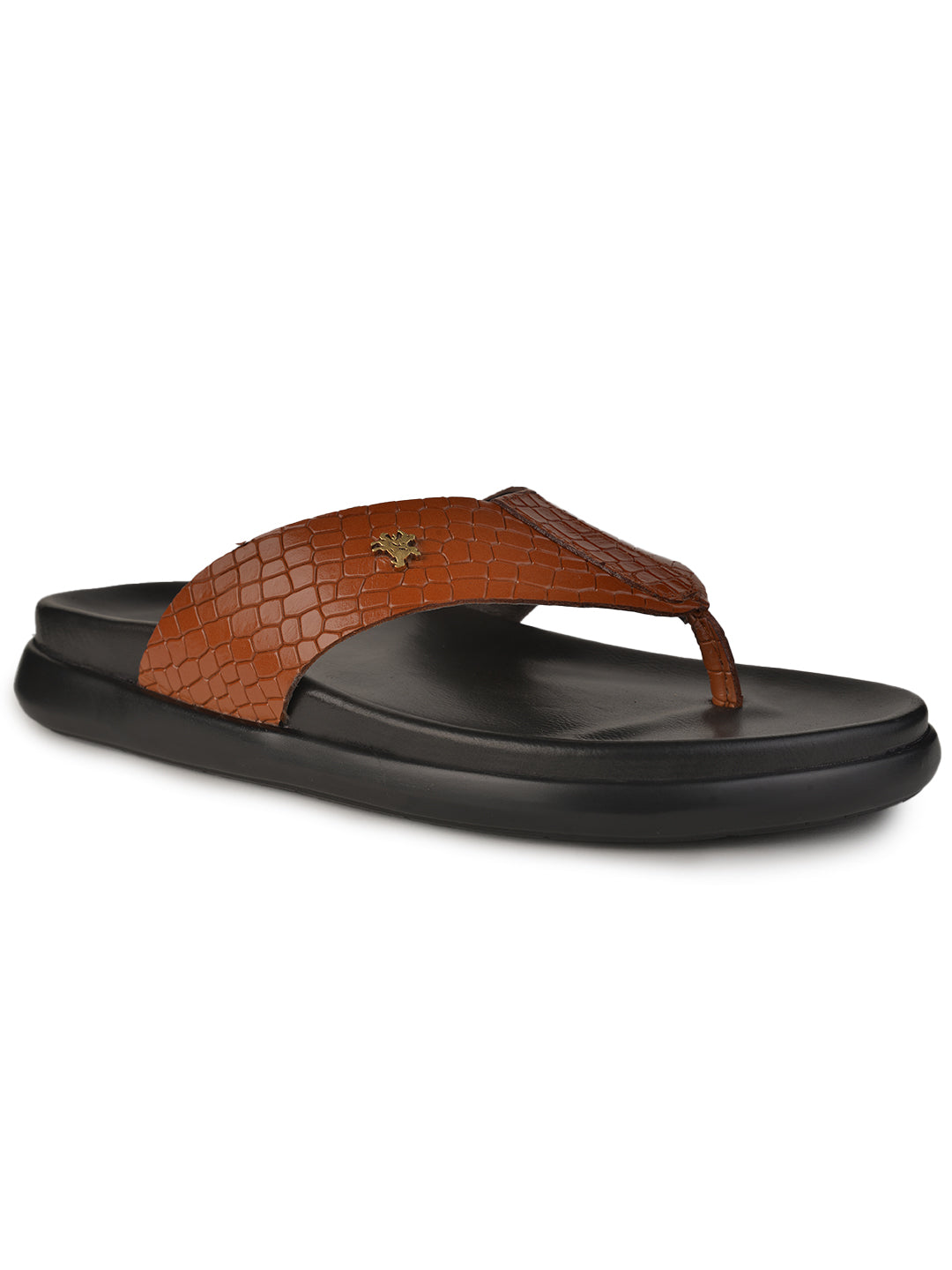 BUCKAROO Genuine Leather Casual Chappal for Men: RON