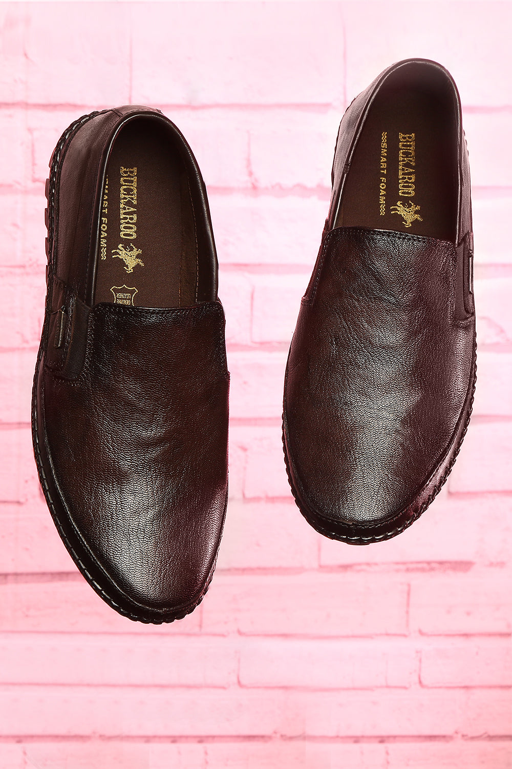 BUCKAROO Genuine Leather Casual Slip-On Shoes for Men | Mens Without Lace Shoes: NARDO