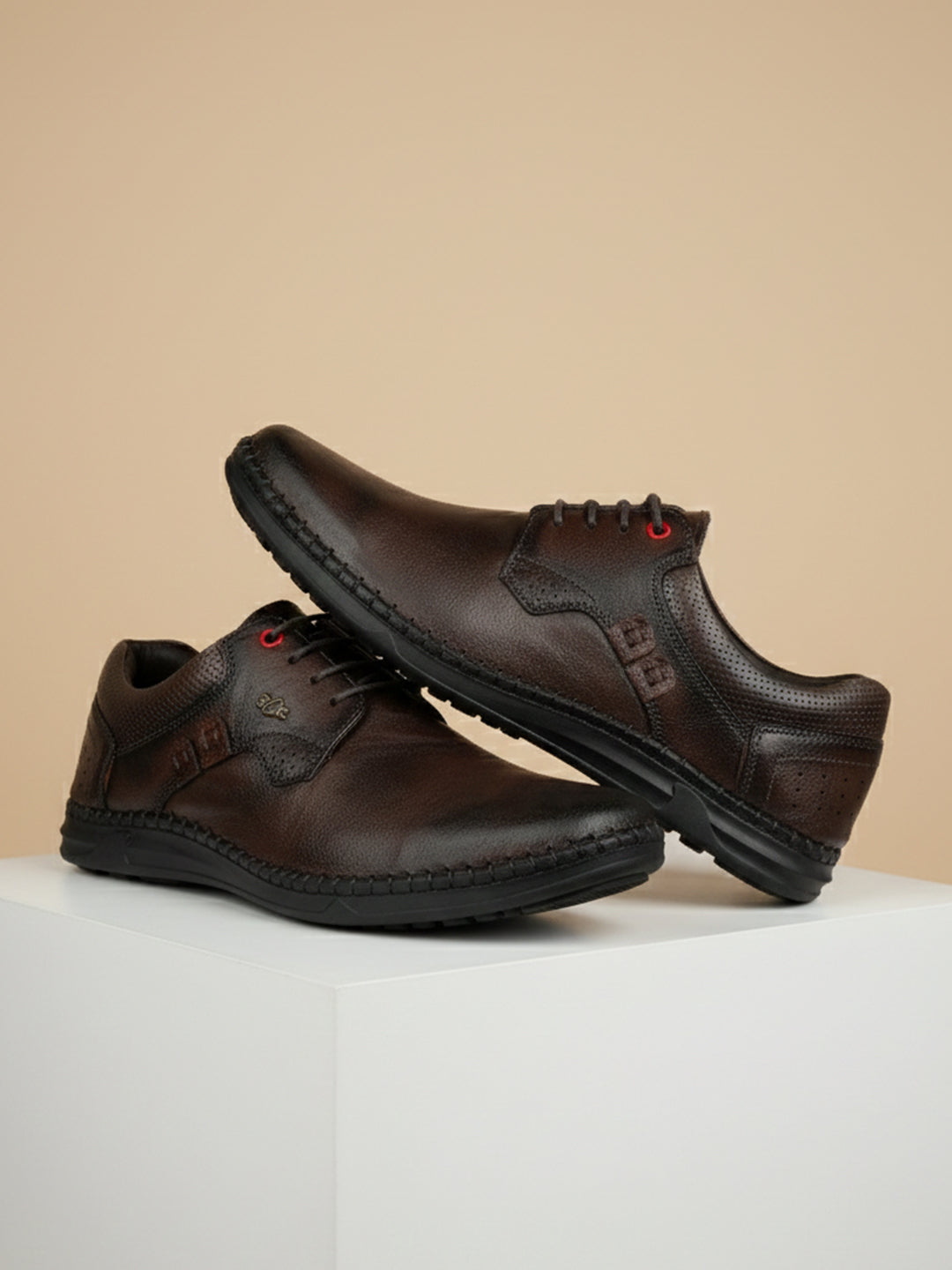 BUCKAROO Genuine Leather Casual Shoes for Men | Mens Lace up Shoe: PHANTOM