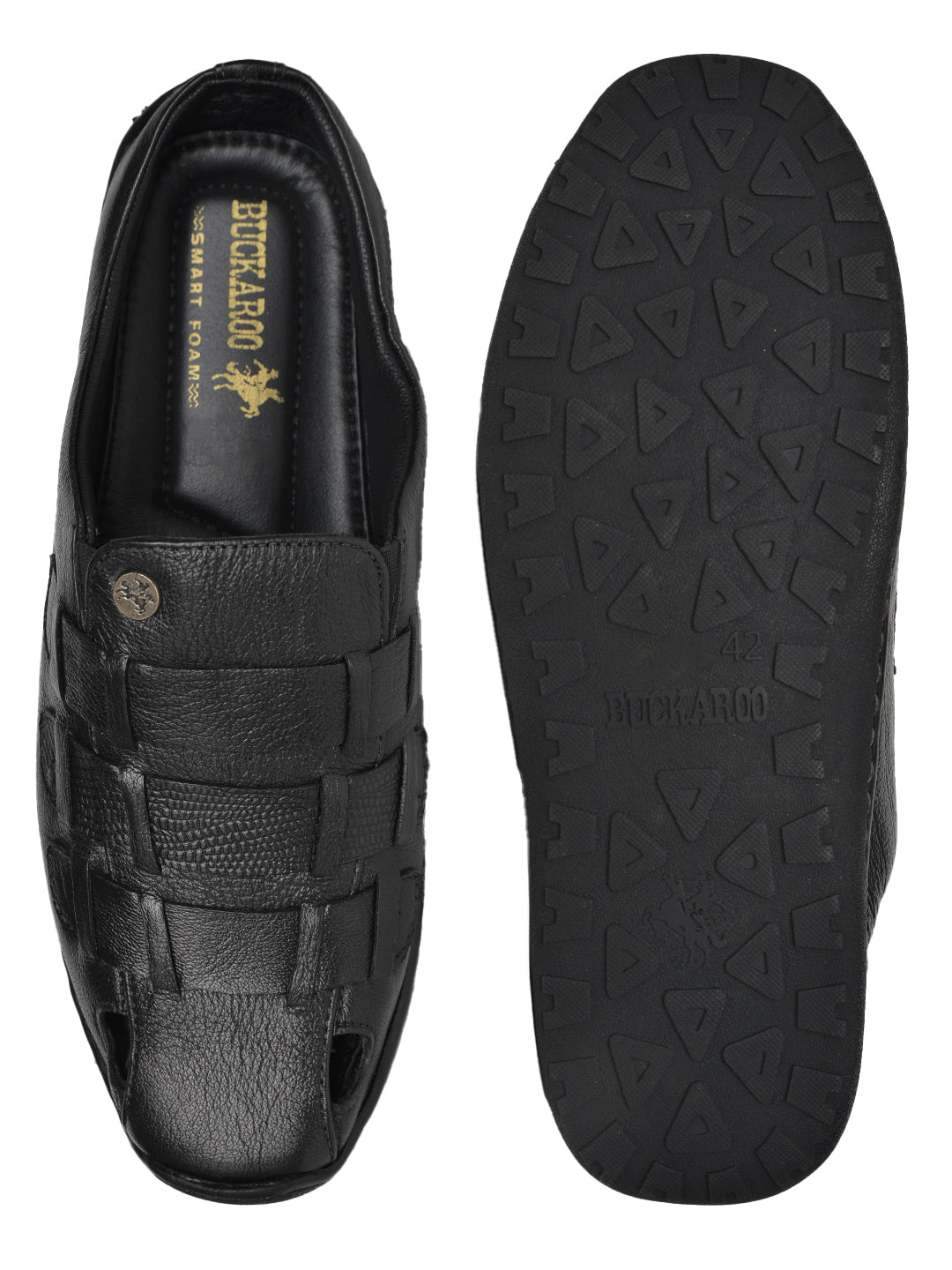 BUCKAROO Genuine Leather Casual Closed Sandal for Men: LENEN