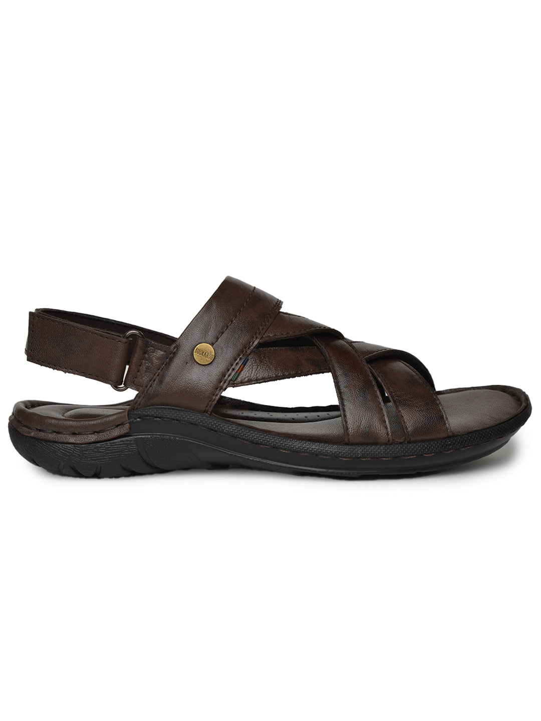 BUCKAROO Genuine Leather Casual Closed Sandal for Men: JERKO Tan 45 11