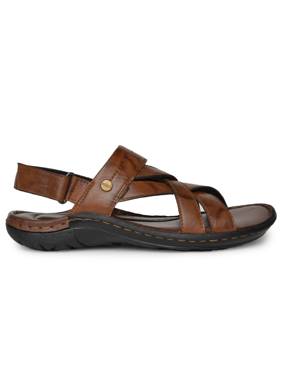 BUCKAROO Genuine Leather Casual Closed Sandal for Men: JERKO Tan 45 11
