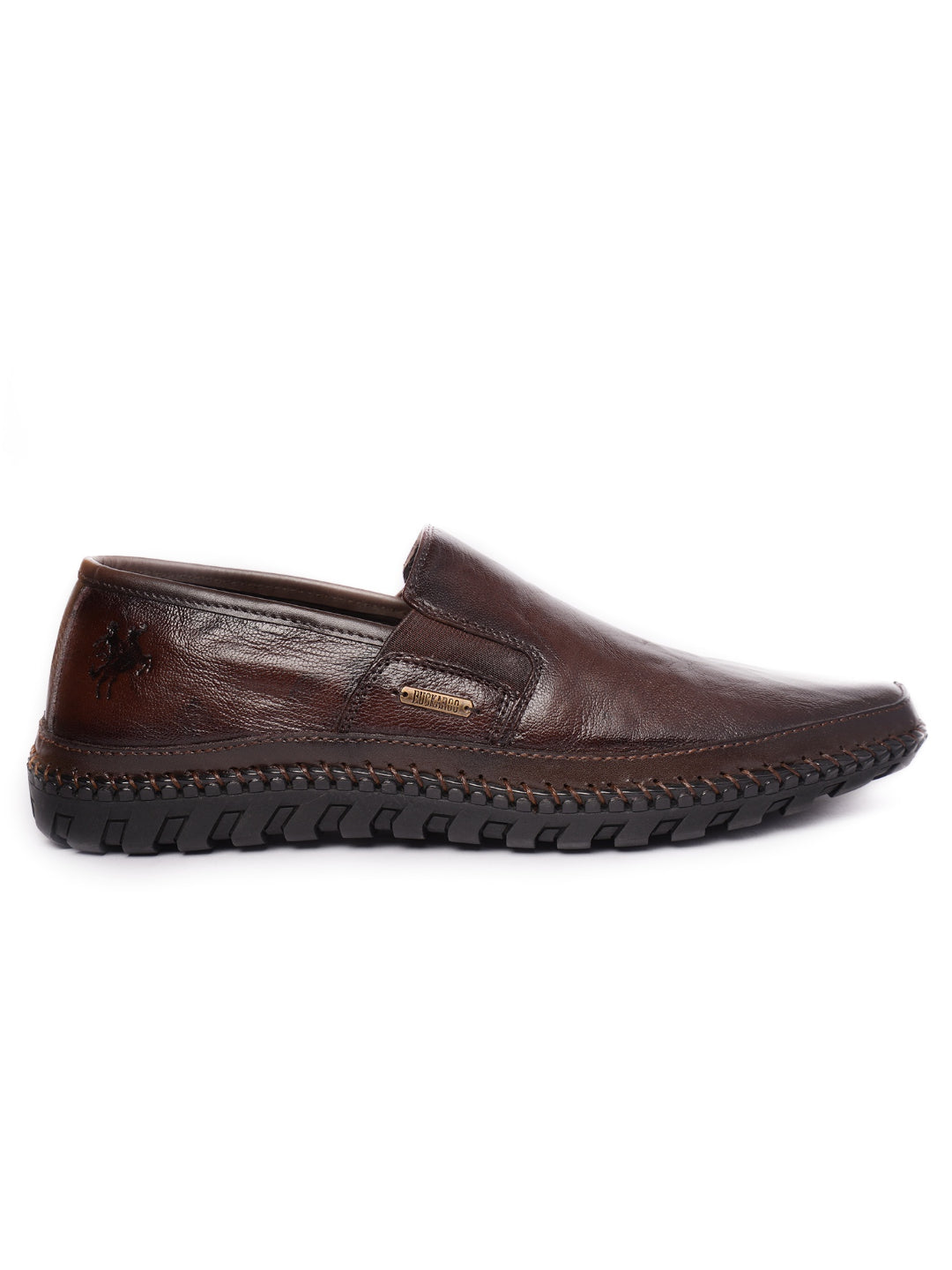 BUCKAROO Genuine Leather Casual Slip-On Shoes for Men | Mens Without Lace Shoes: NARDO