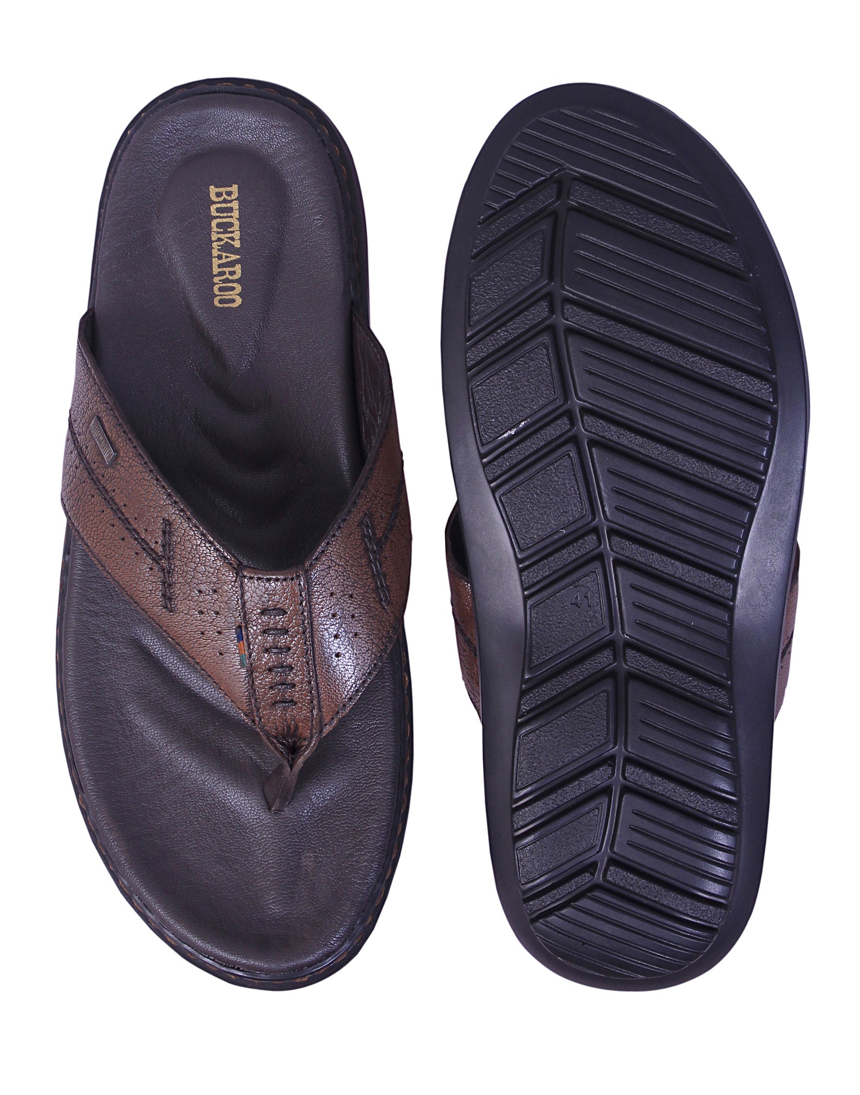 BUCKAROO Genuine Leather Casual Chappal for Men: GIRBA Tan