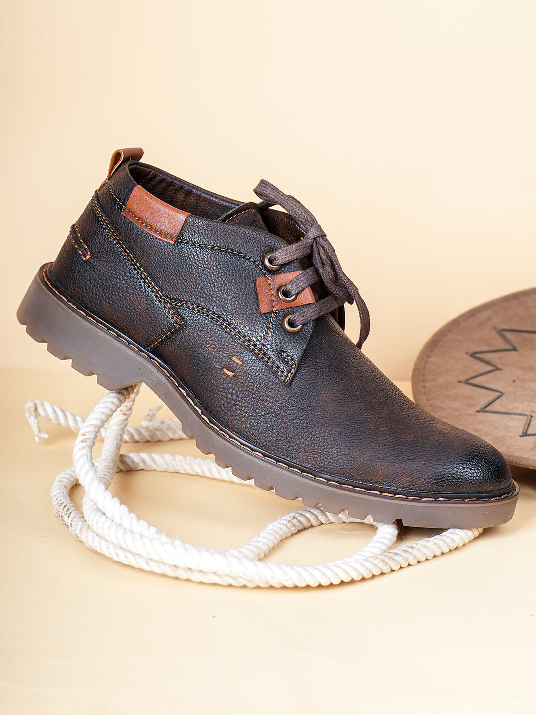 Jaripeo Vegan Leather Casual Shoes for Men: DELMAR Tan 45 11