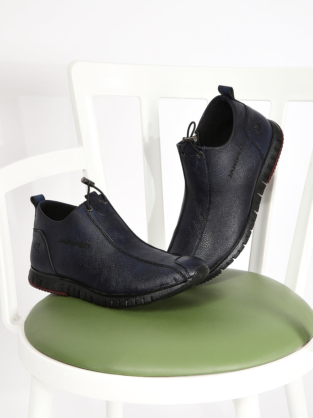 Jaripeo Vegan Leather Casual Boots for Men: TRETAN Navy
