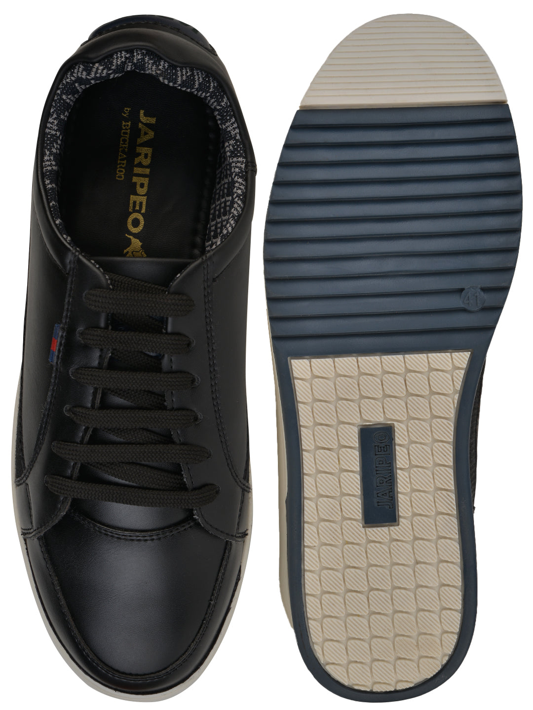 Jaripeo Vegan Leather Casual Shoes for Men: CORZEN Black 45 11