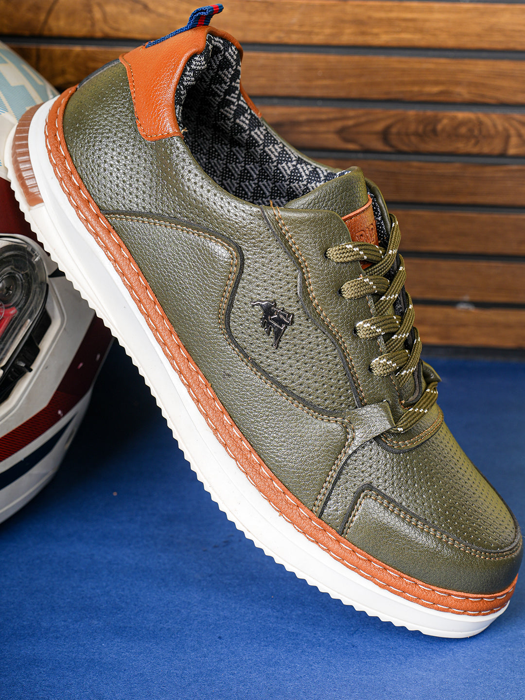 Jaripeo Vegan Leather Casual Shoes for Men: GLOR Olive 45 11