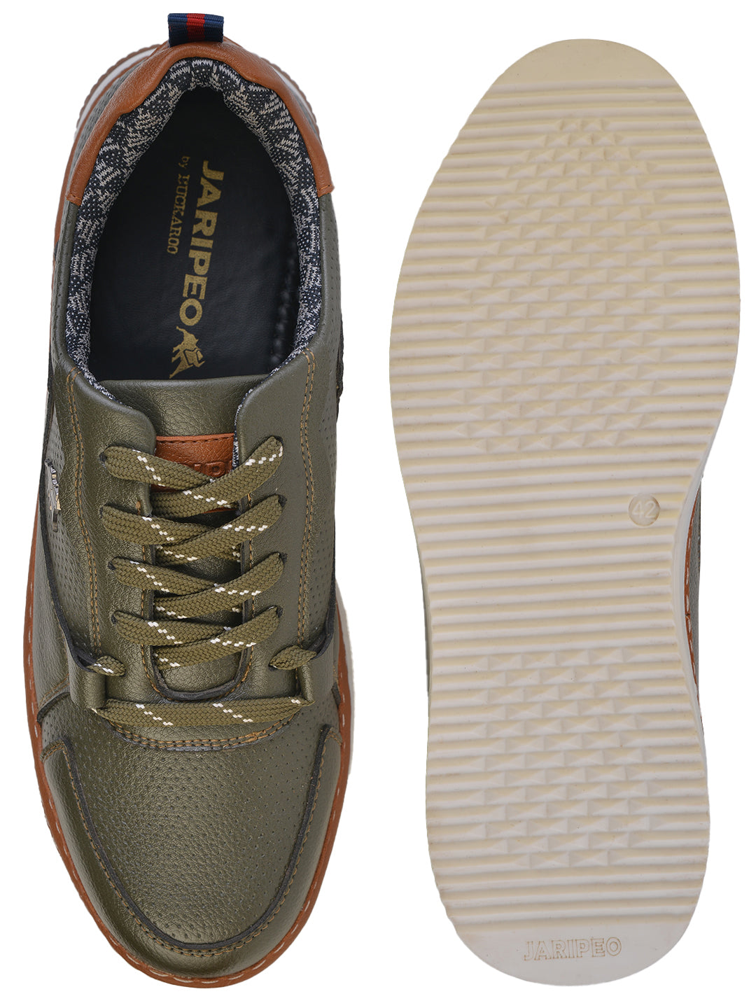 Jaripeo Vegan Leather Casual Shoes for Men: GLOR Olive 45 11