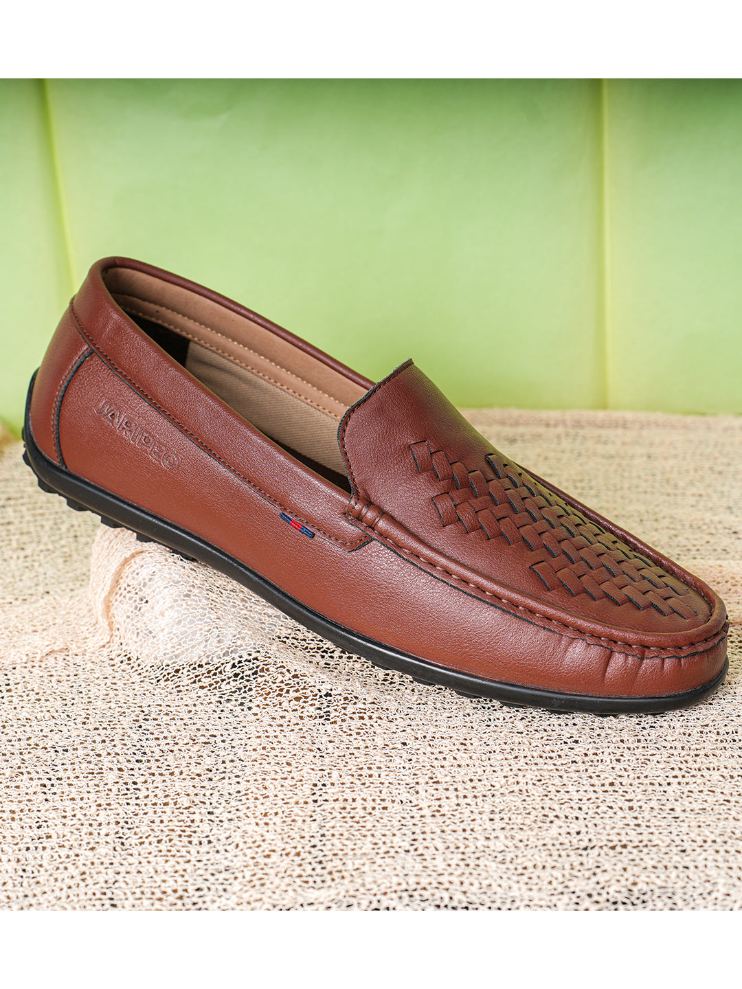 Jaripeo Vegan Leather Casual Loafer for Men: HAMEL Tan 45 11