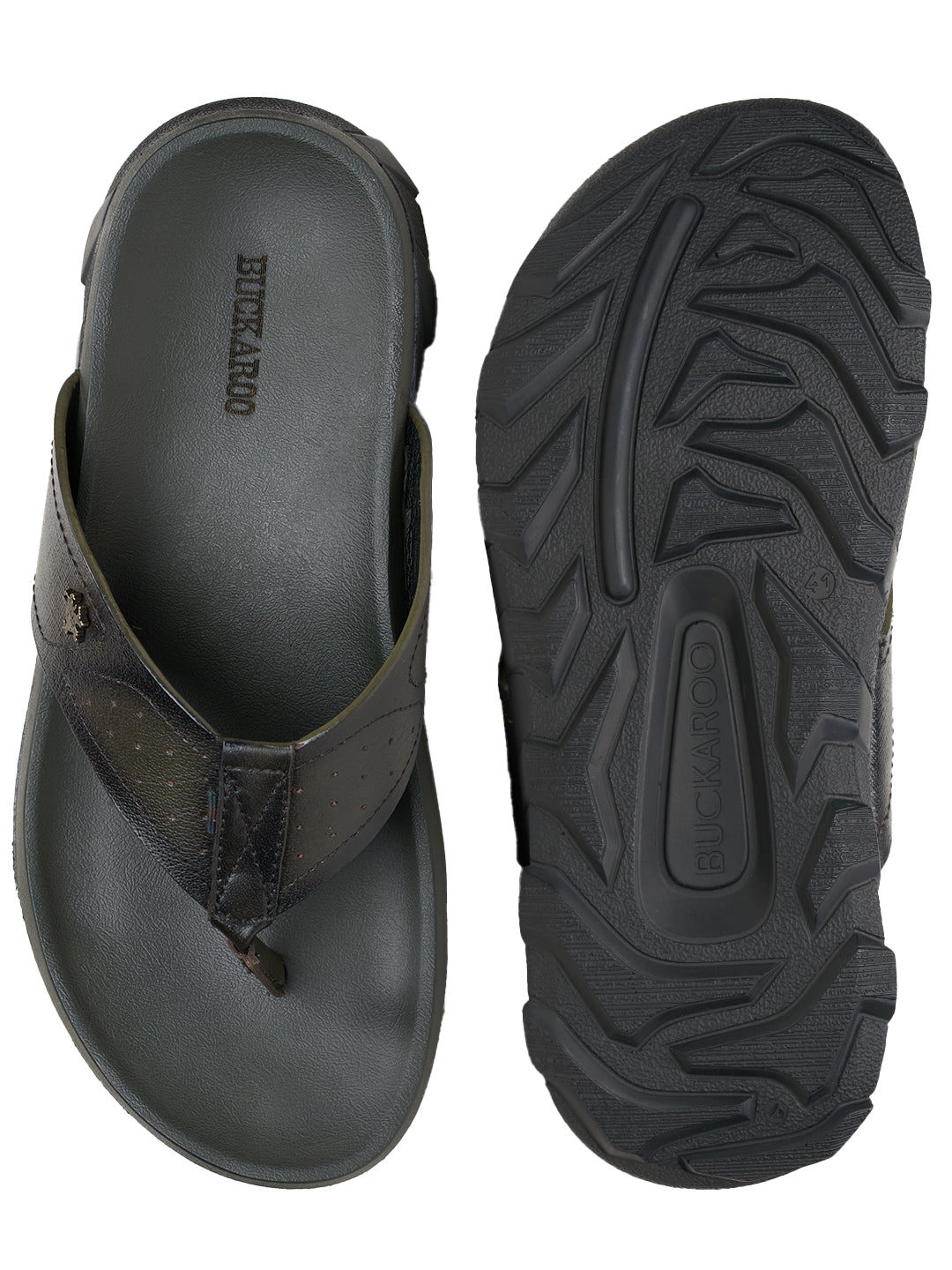 BUCKAROO Genuine Leather Casual Chappal for Men: ONYX