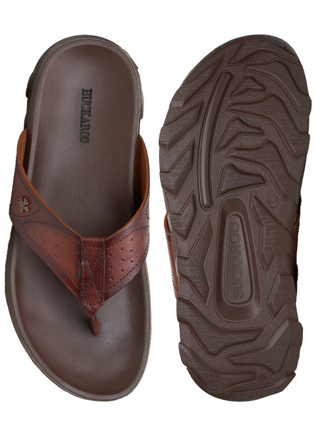 BUCKAROO Genuine Leather Casual Chappal for Men: ONYX