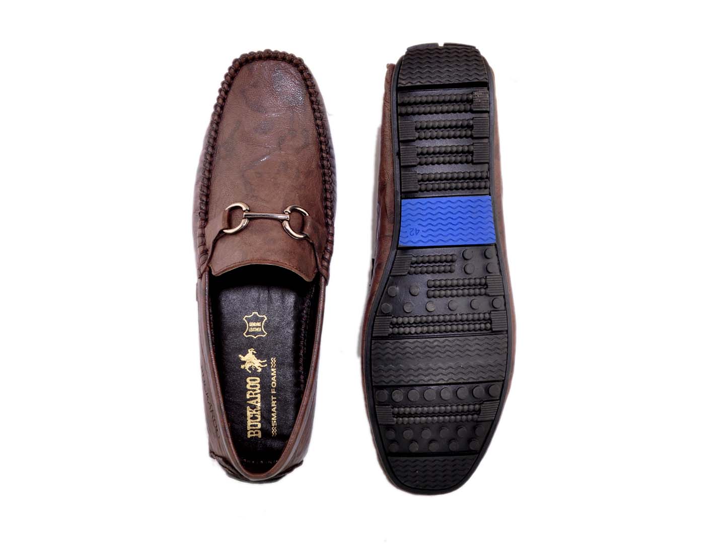 BUCKAROO Genuine Leather Casual Loafer for Men: AURORA Brown
