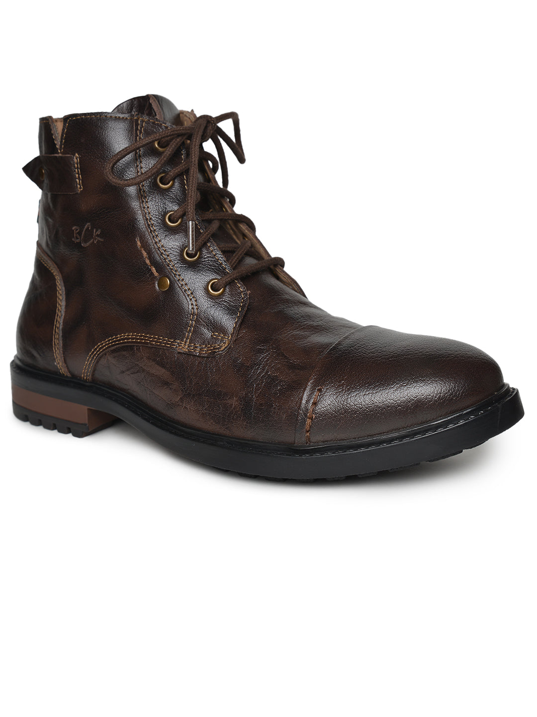 BUCKAROO Genuine Leather Casual Boots for Men: APACHEE Brown 45 11