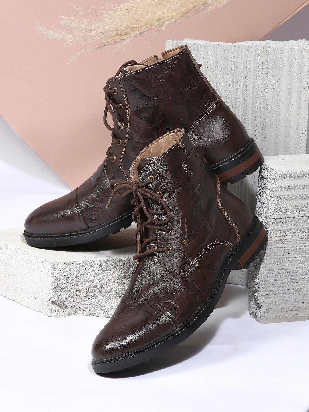 BUCKAROO Genuine Leather Casual Boots for Men: APACHEE Brown 45 11
