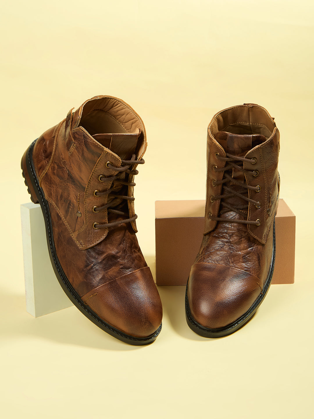 BUCKAROO Genuine Leather Casual Boots for Men: APACHEE Brown 45 11