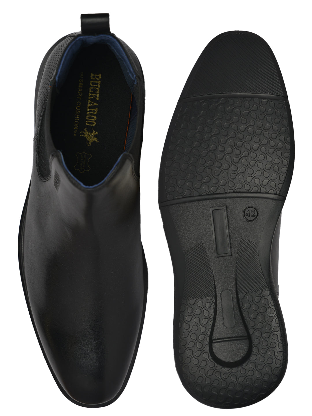 BUCKAROO Genuine Leather Casual Open Sandal for Men: ARTO Black 45 11