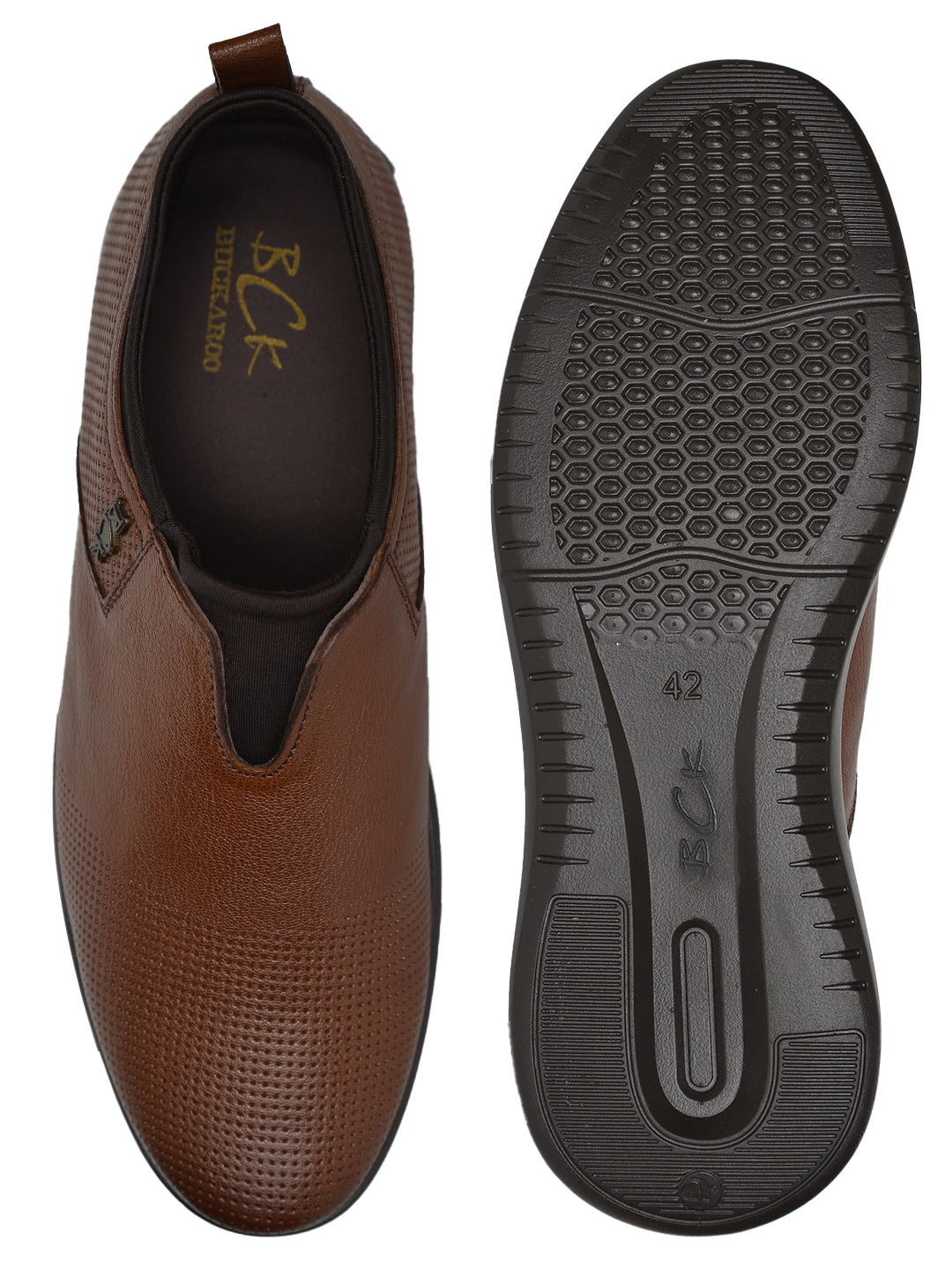 BUCKAROO Genuine Leather Casual Shoes for Men: LAMBIRT Brown 45 11