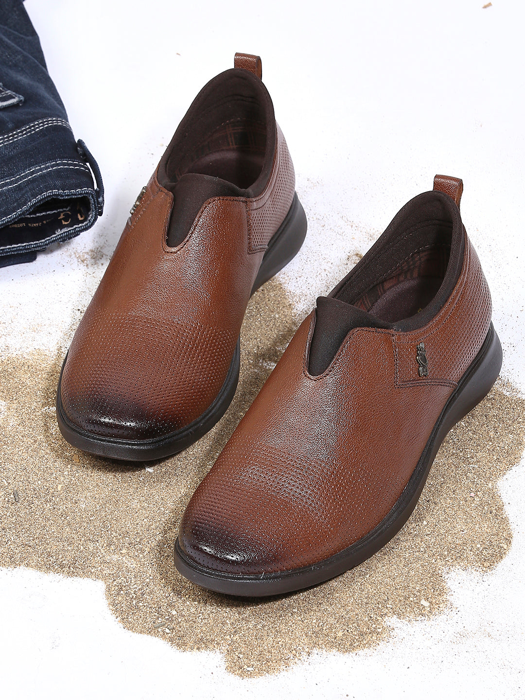 BUCKAROO Genuine Leather Casual Shoes for Men: LAMBIRT Brown 45 11