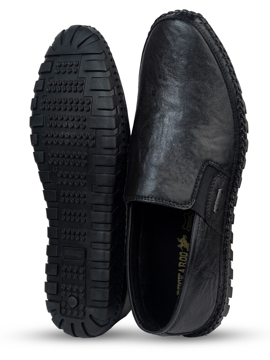 BUCKAROO Genuine Leather Casual Slip-On Shoes for Men | Mens Without Lace Shoes: NARDO