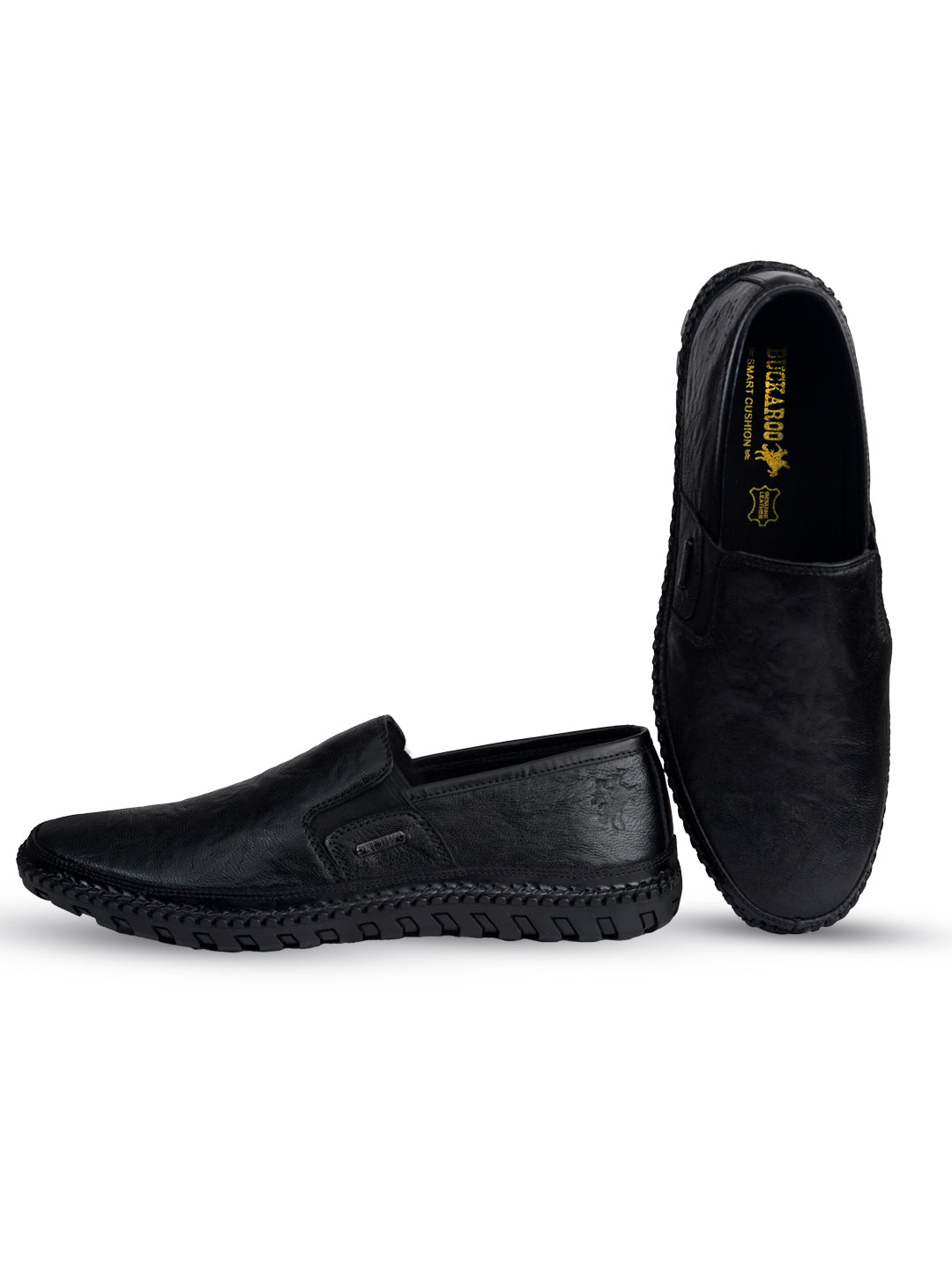 BUCKAROO Genuine Leather Casual Slip-On Shoes for Men | Mens Without Lace Shoes: NARDO