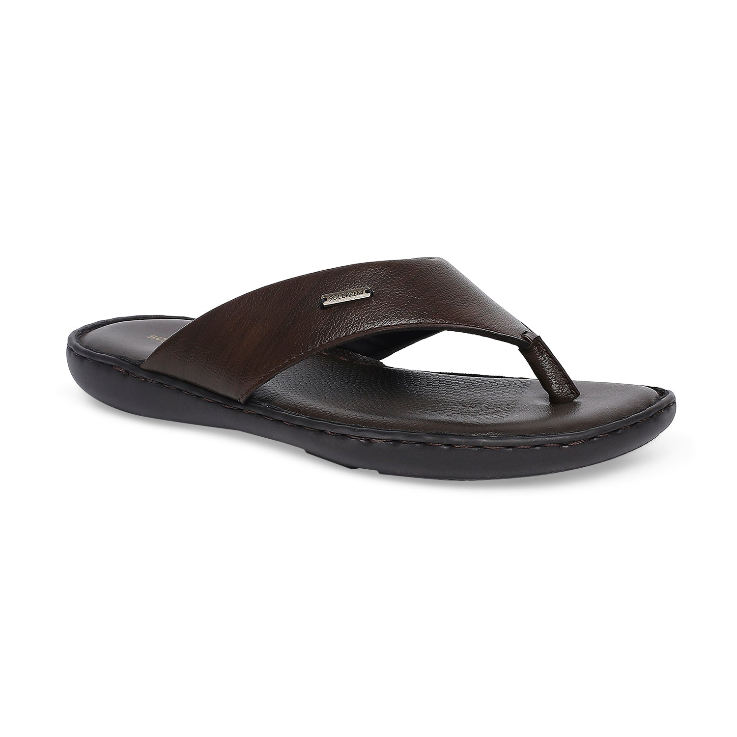 Soleveda Premium Synthetic Casual Chappal for Men: FERKA Tan 45 11
