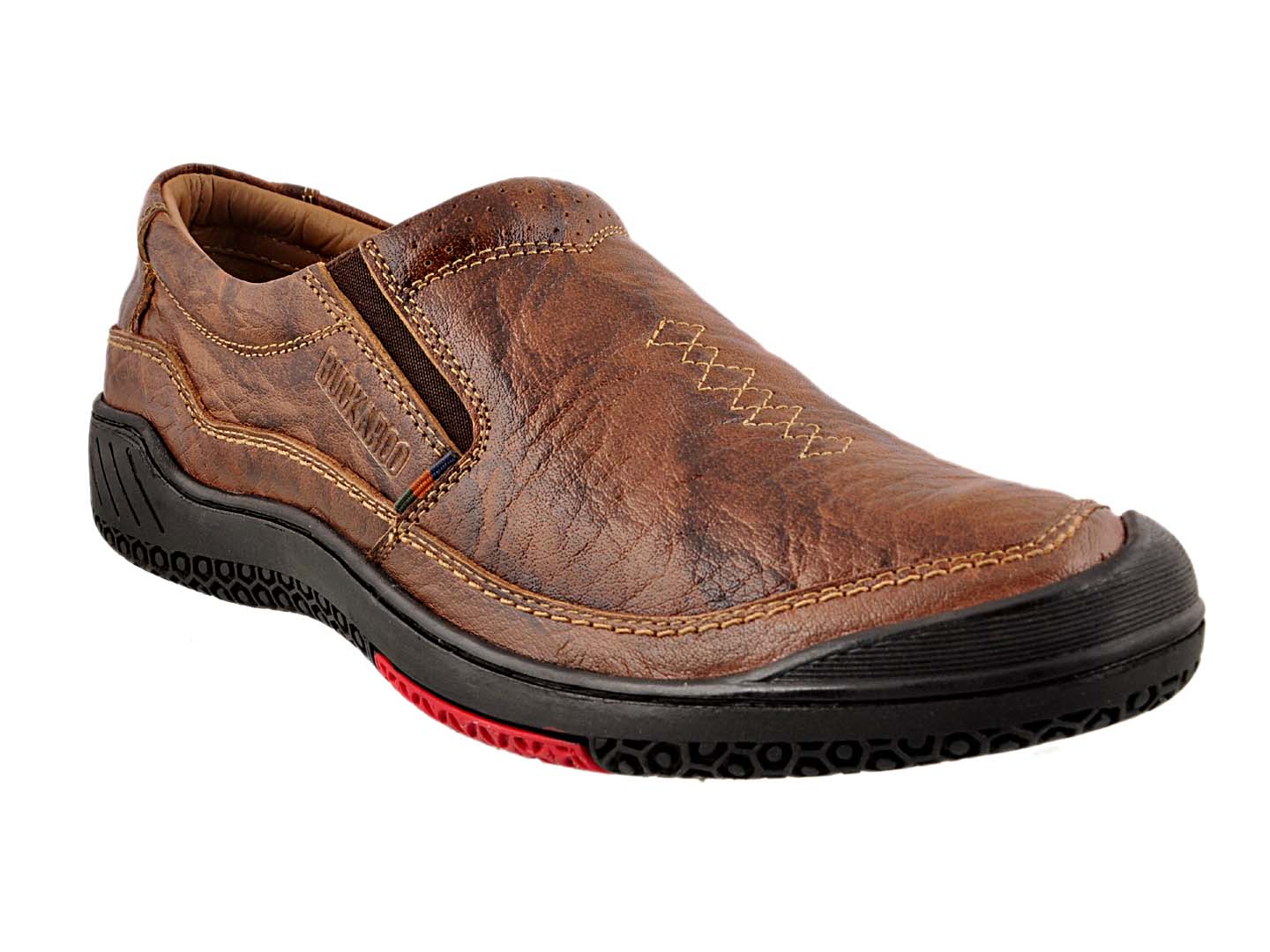 BUCKAROO Genuine Leather Casual Slip-On Shoes for Men: BRENT Tan