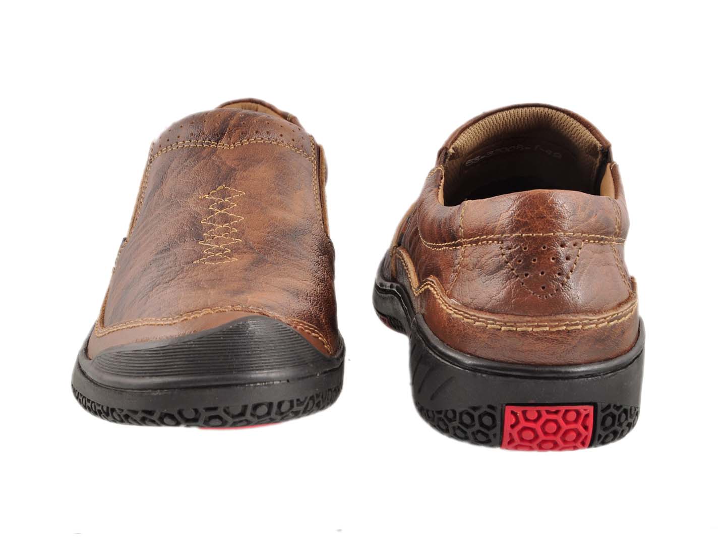 BUCKAROO Genuine Leather Casual Slip-On Shoes for Men: BRENT Tan