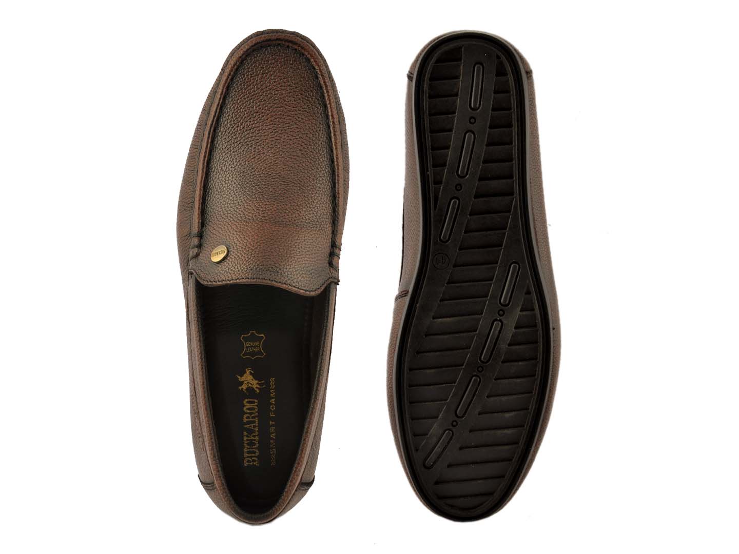 BUCKAROO Genuine Leather Casual Loafer for Men: REX Brown