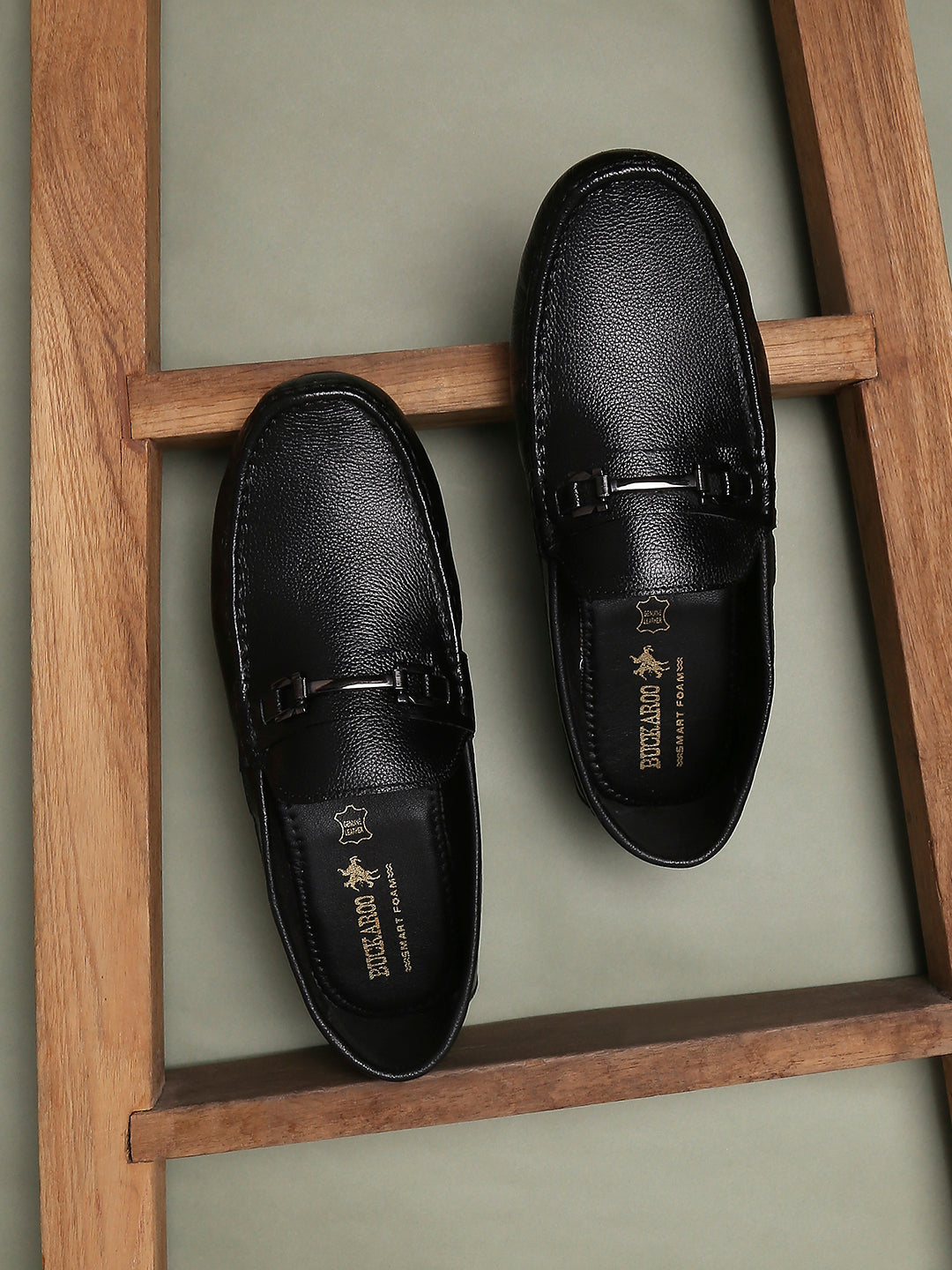 BUCKAROO Genuine Leather Casual Loafer for Men: IVAN Black