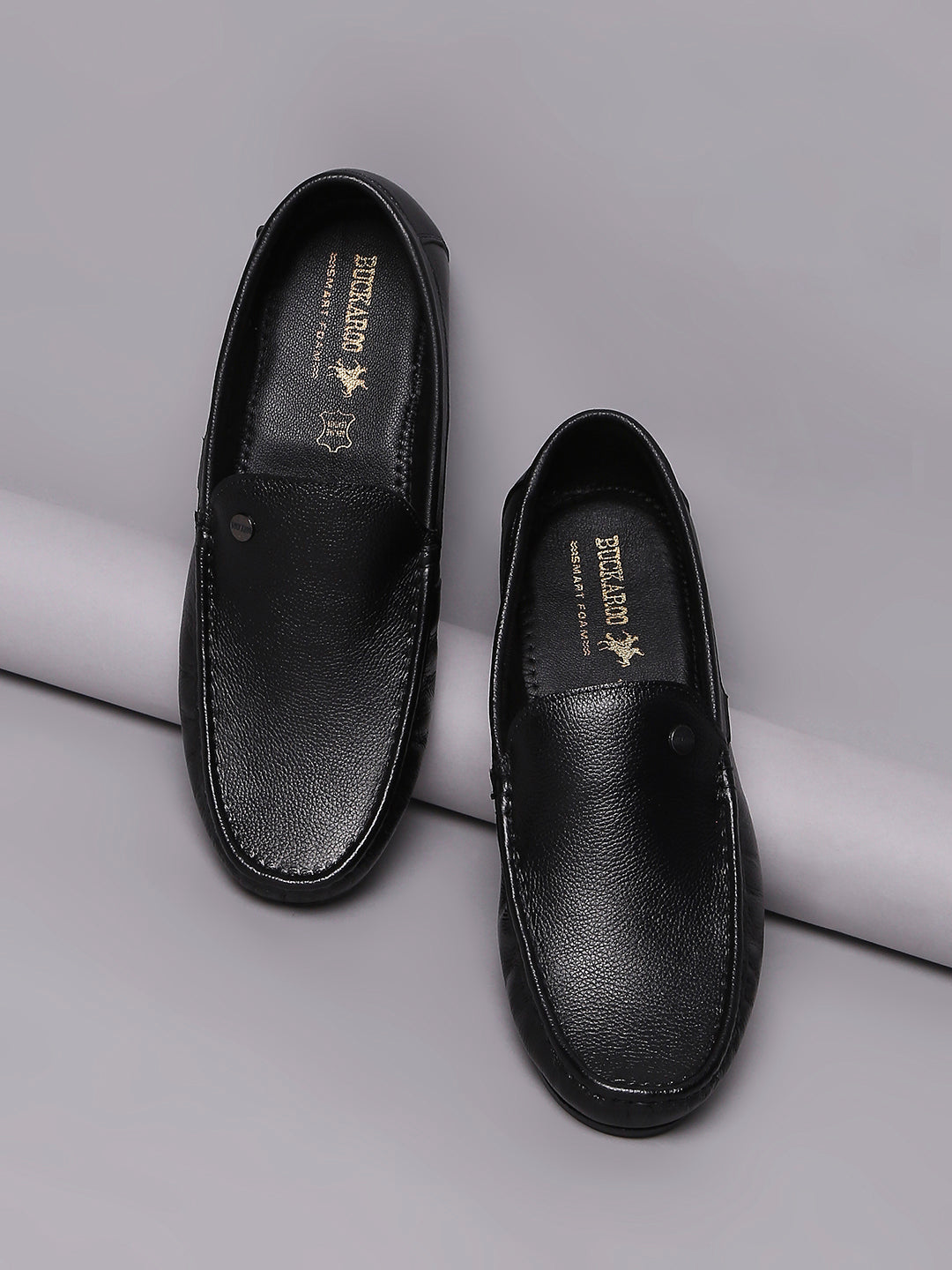 BUCKAROO Genuine Leather Casual Loafer for Men: REX Black
