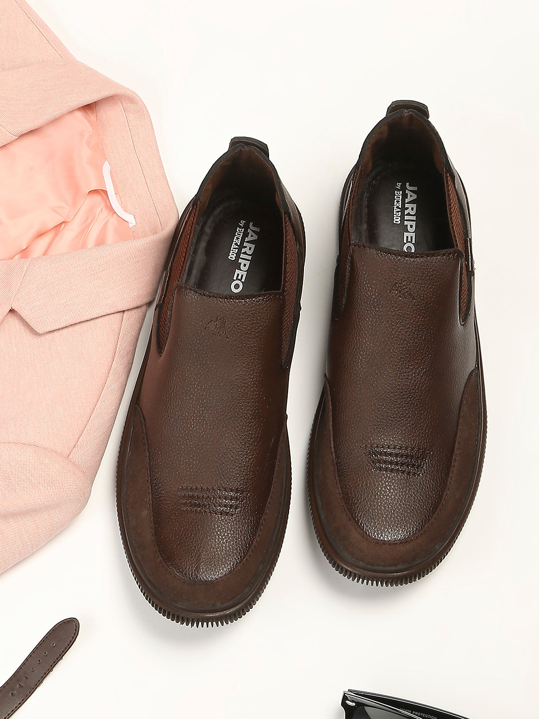 Jaripeo Vegan Leather Casual Shoes for Men: JORG Brown