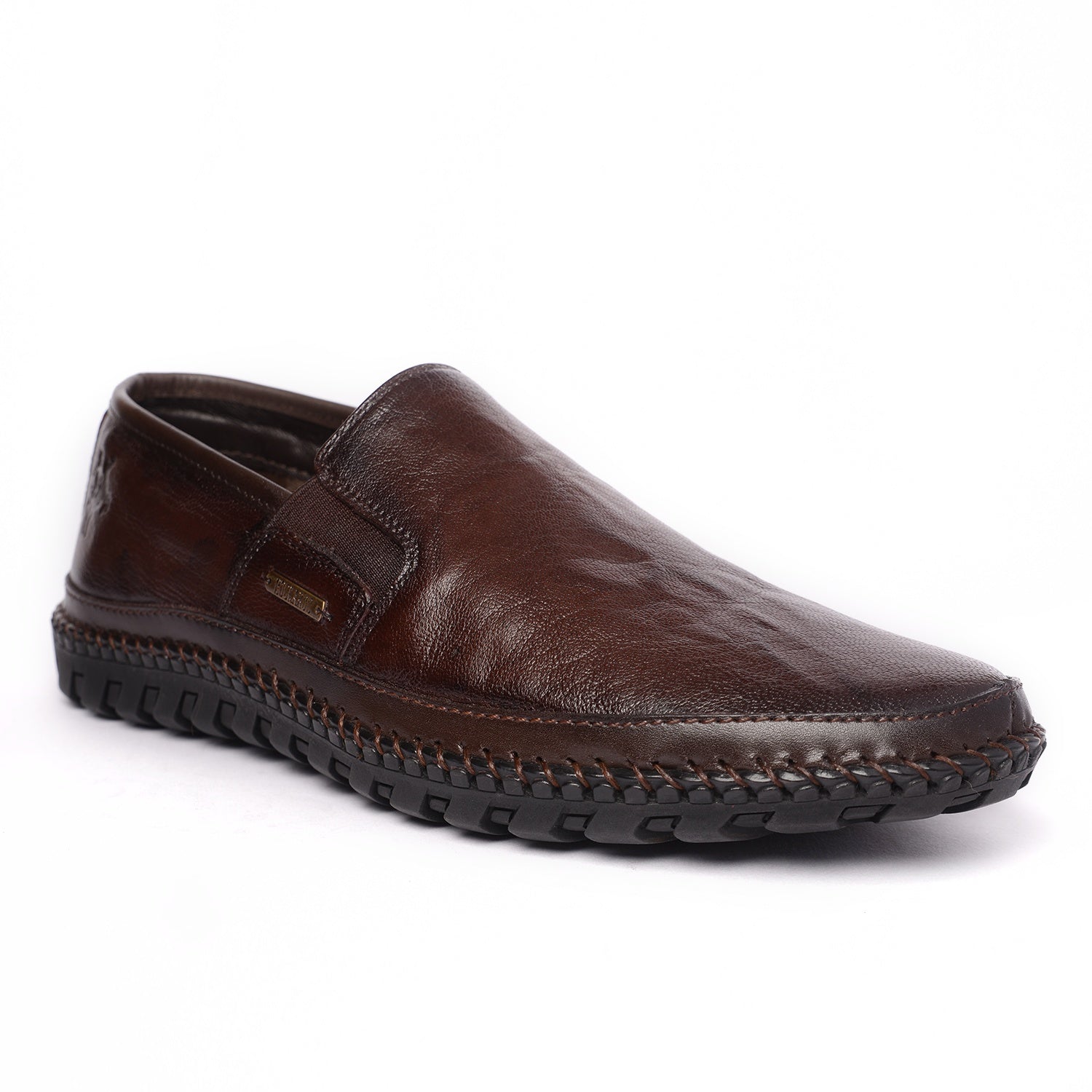 BUCKAROO Genuine Leather Casual Slip-On Shoes for Men: NARDO Brown