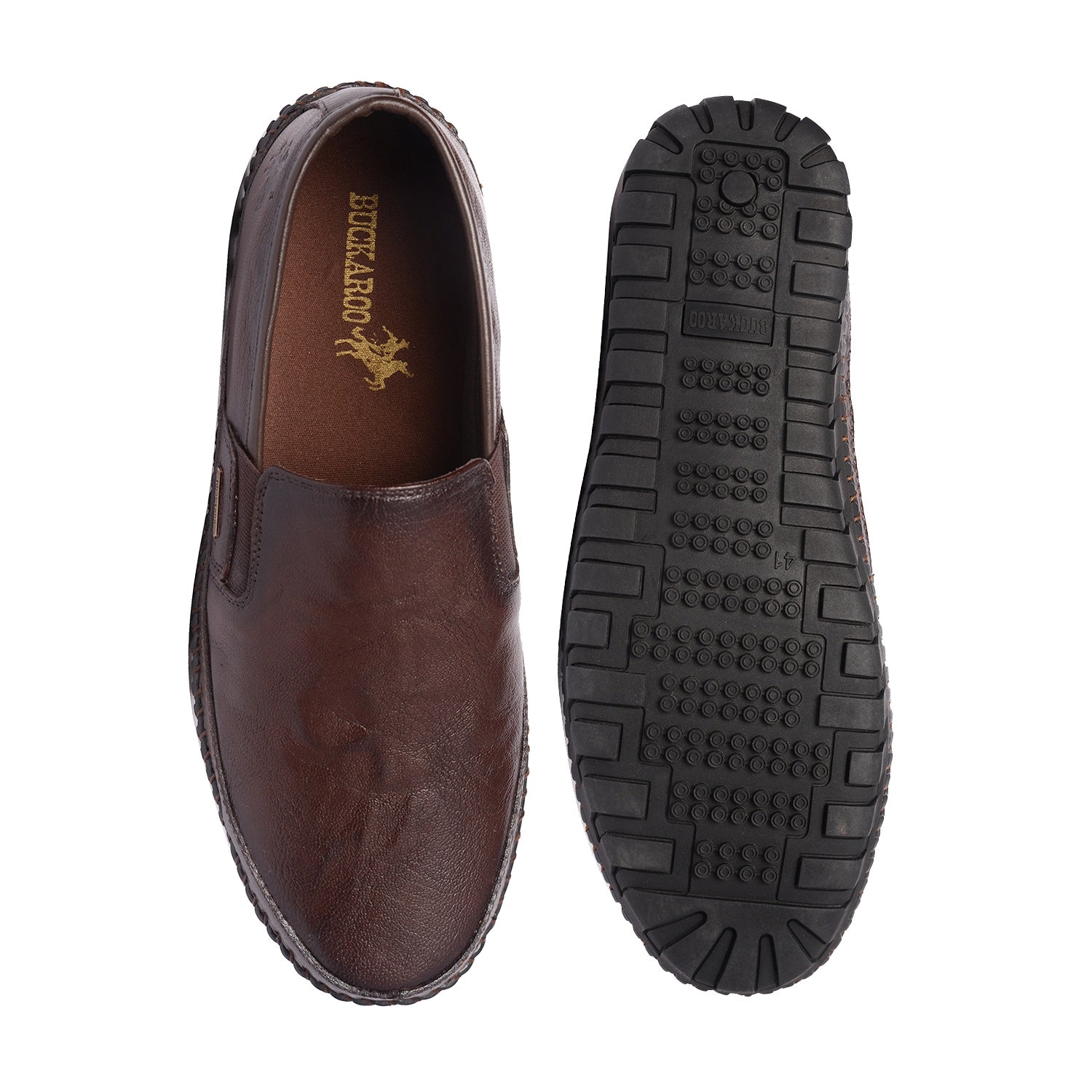 BUCKAROO Genuine Leather Casual Slip-On Shoes for Men: NARDO
