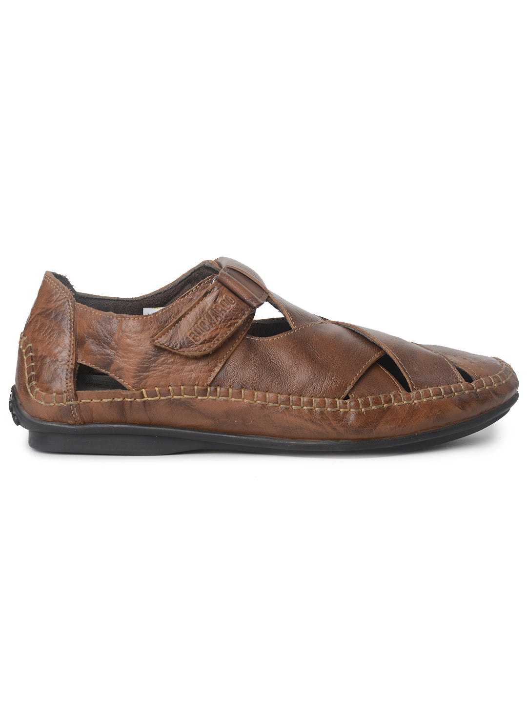 BUCKAROO Genuine Leather Casual Closed Sandal for Men: MACK Tan
