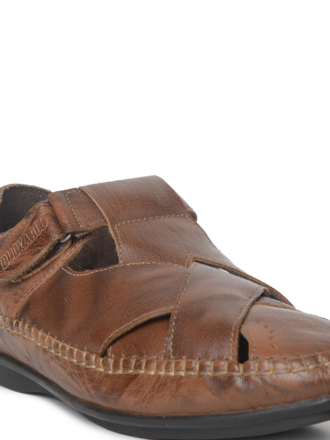 BUCKAROO Genuine Leather Casual Closed Sandal for Men: MACK Brown