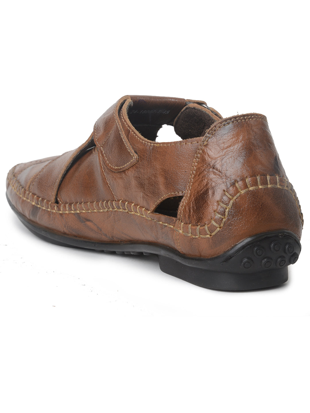 BUCKAROO Genuine Leather Casual Closed Sandal for Men: MACK Brown