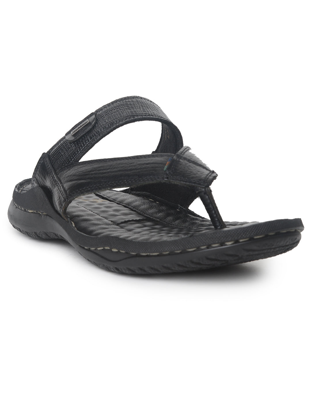 BUCKAROO Genuine Leather Casual Open Sandal for Men: NEW PLAZZO Black
