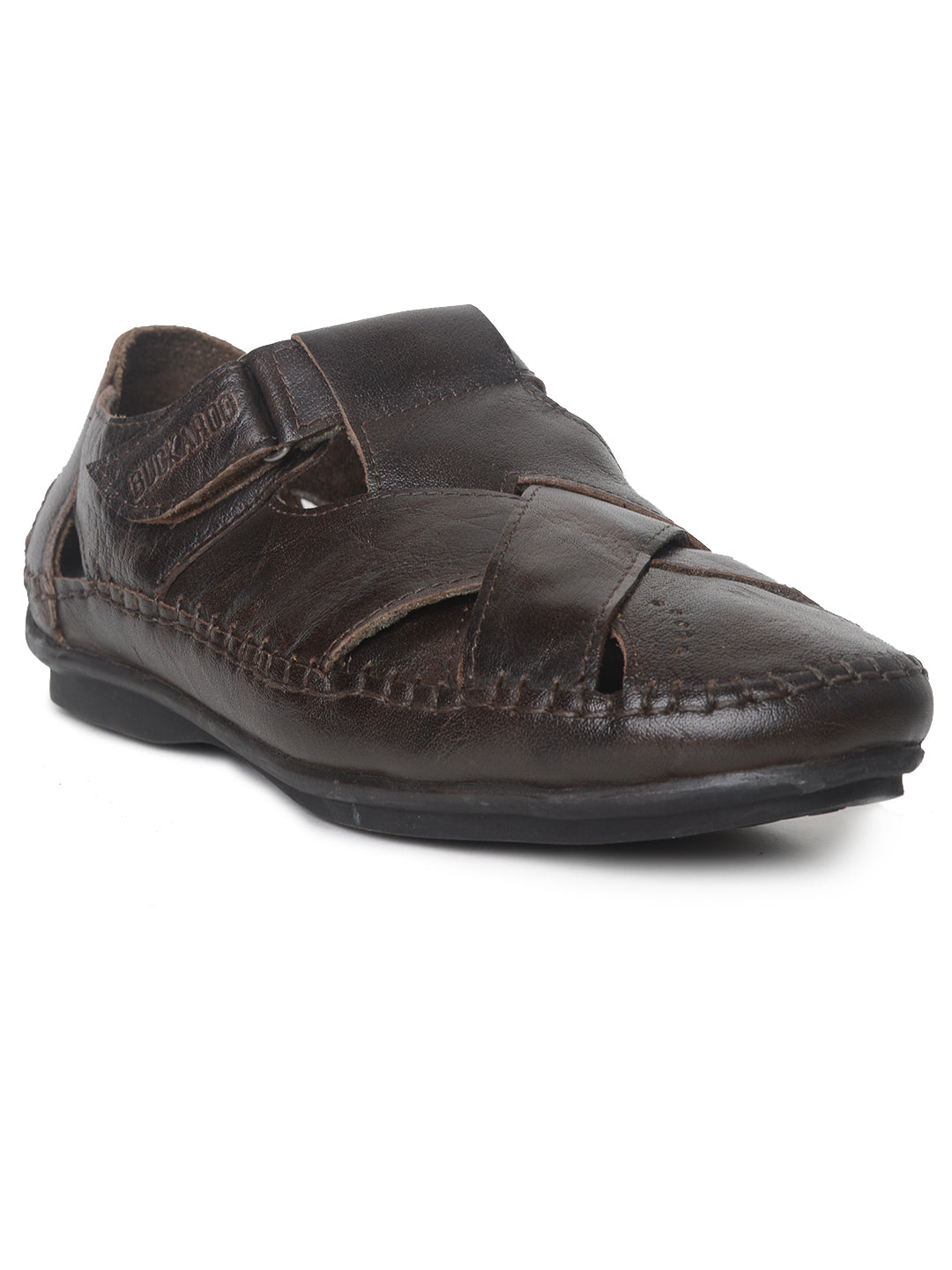 BUCKAROO Genuine Leather Casual Closed Sandal for Men: MACK Brown