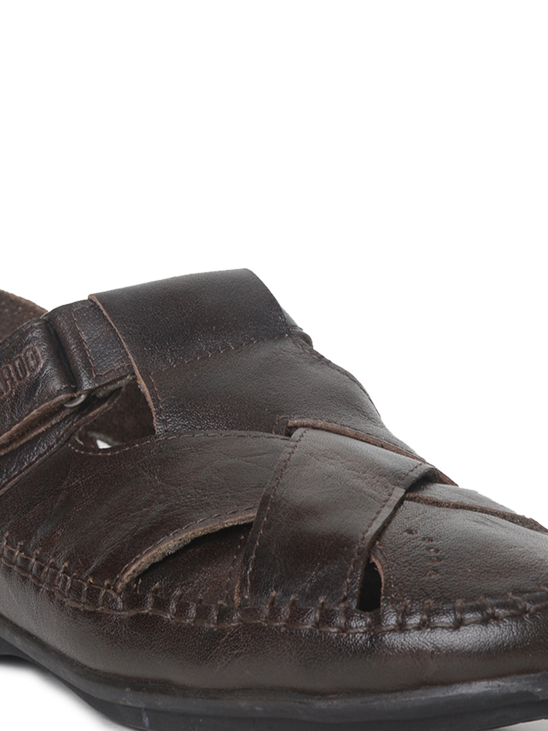 BUCKAROO Genuine Leather Casual Closed Sandal for Men: MACK Brown
