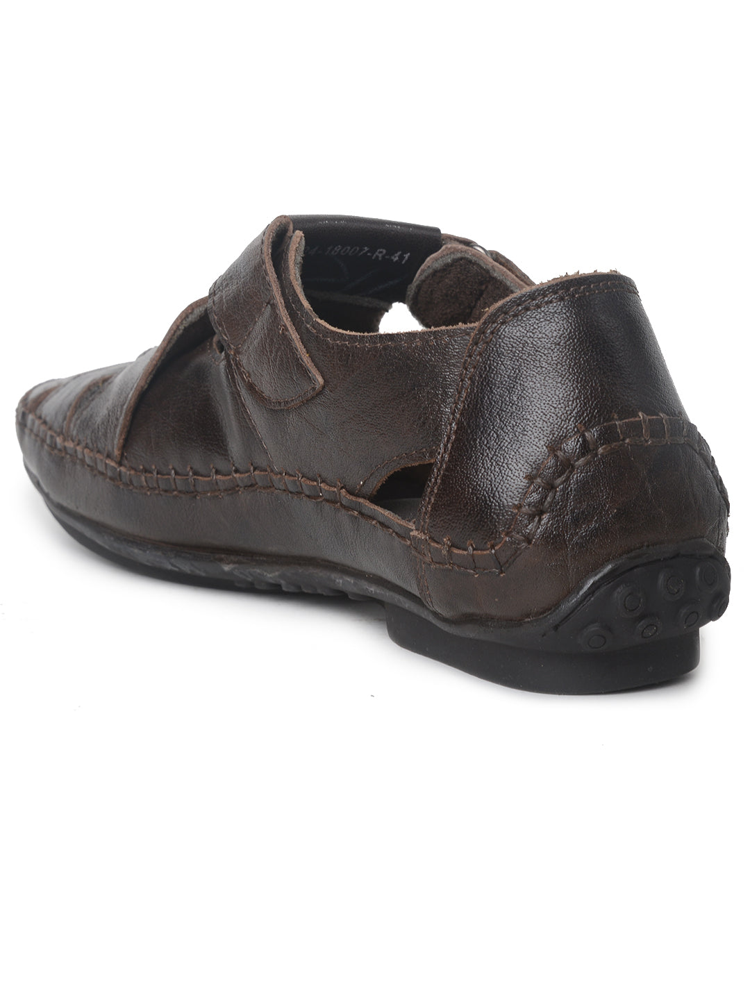 BUCKAROO Genuine Leather Casual Closed Sandal for Men: MACK Brown