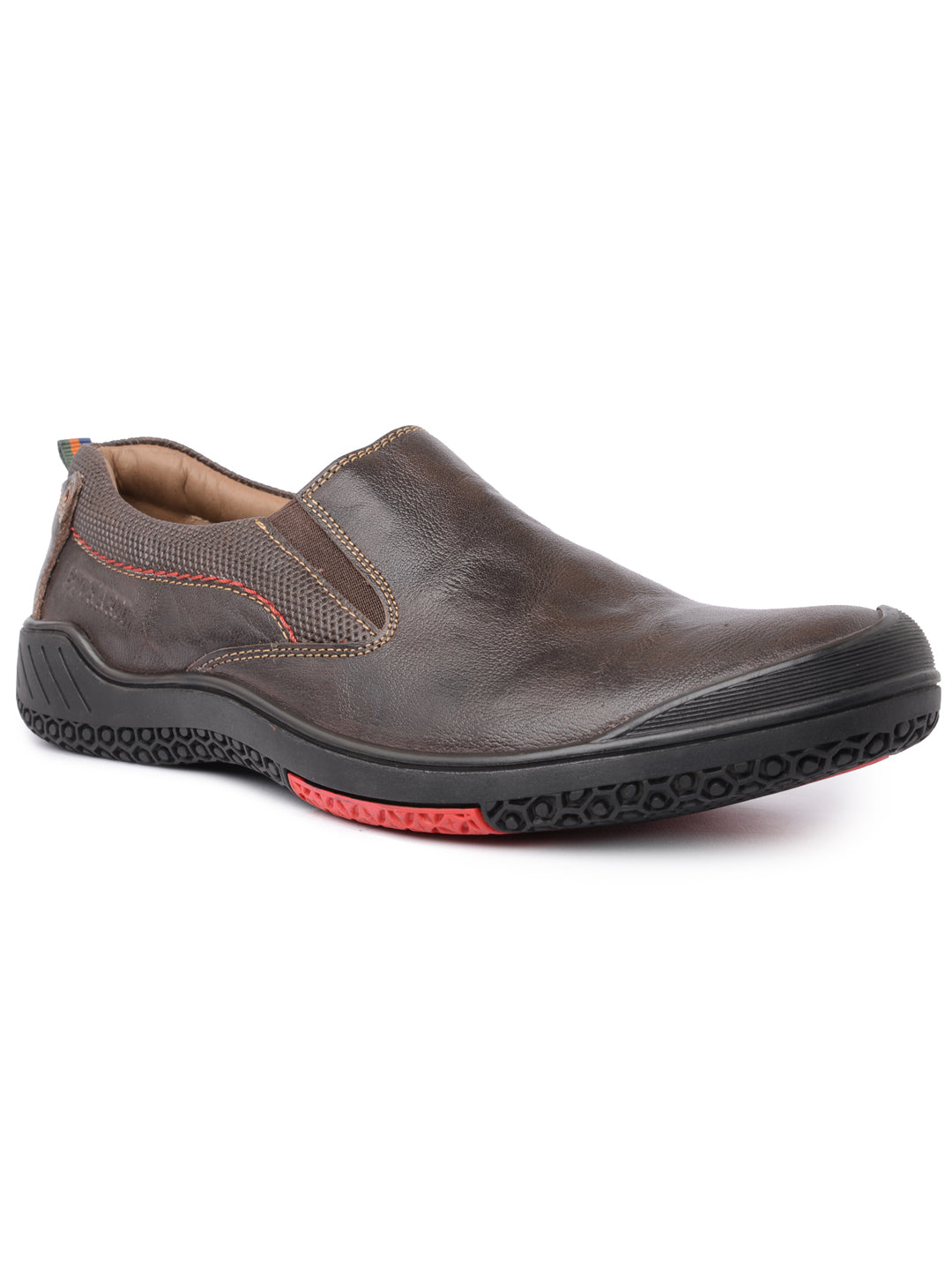 BUCKAROO Genuine Leather Casual Slip-On Shoes for Men: STONE NX Brown