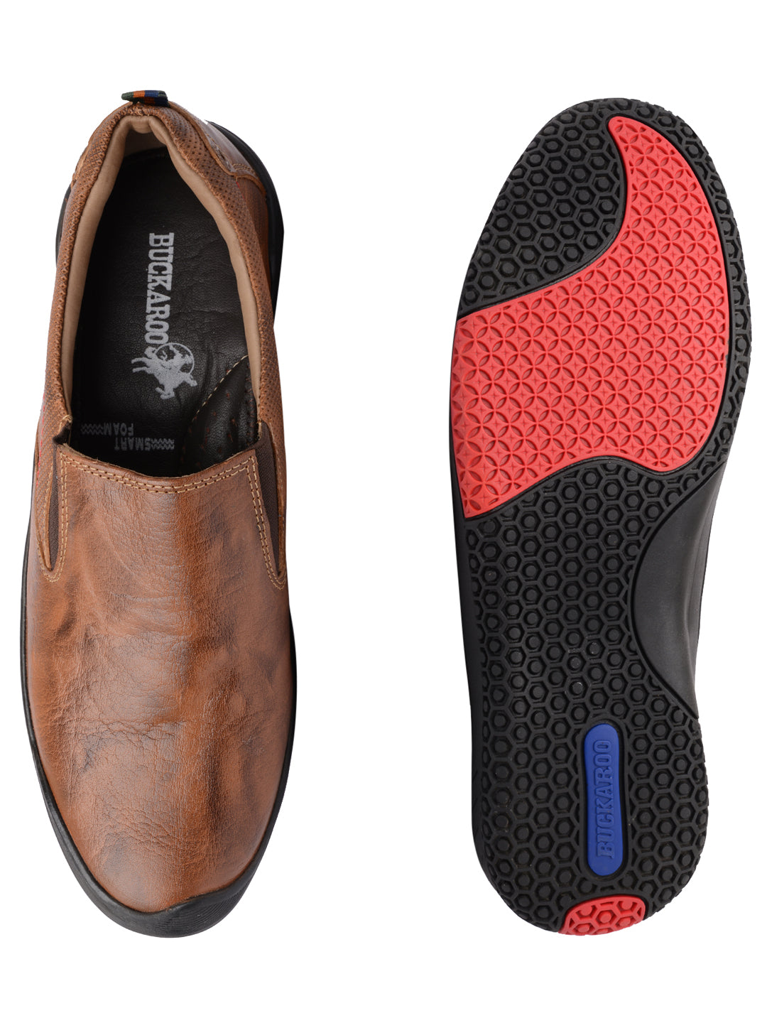 BUCKAROO Genuine Leather Casual Slip-On Shoes for Men: STONE NX Tan