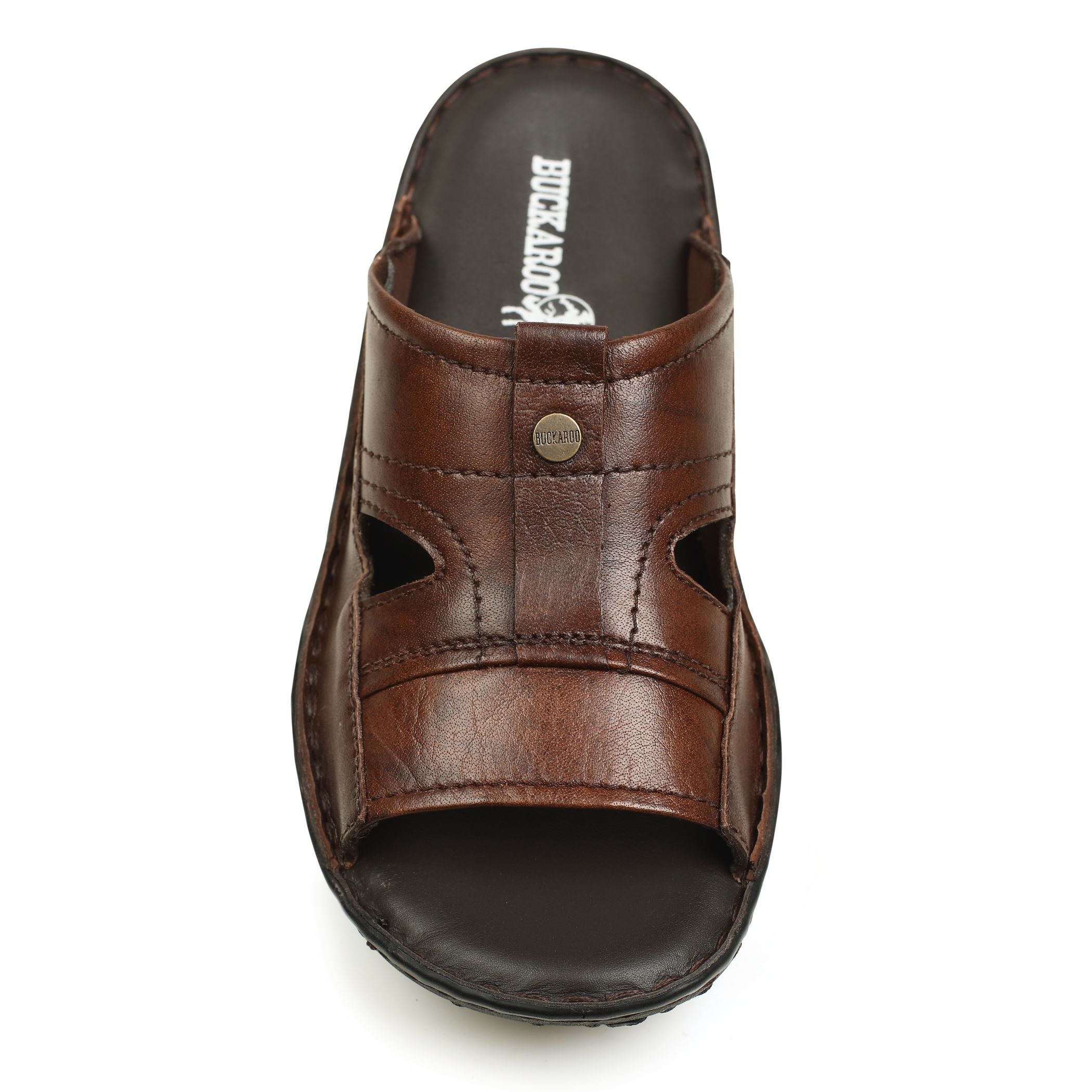 BUCKAROO Genuine Leather Casual Closed Sandal for Men: NEW NOLEN Tan
