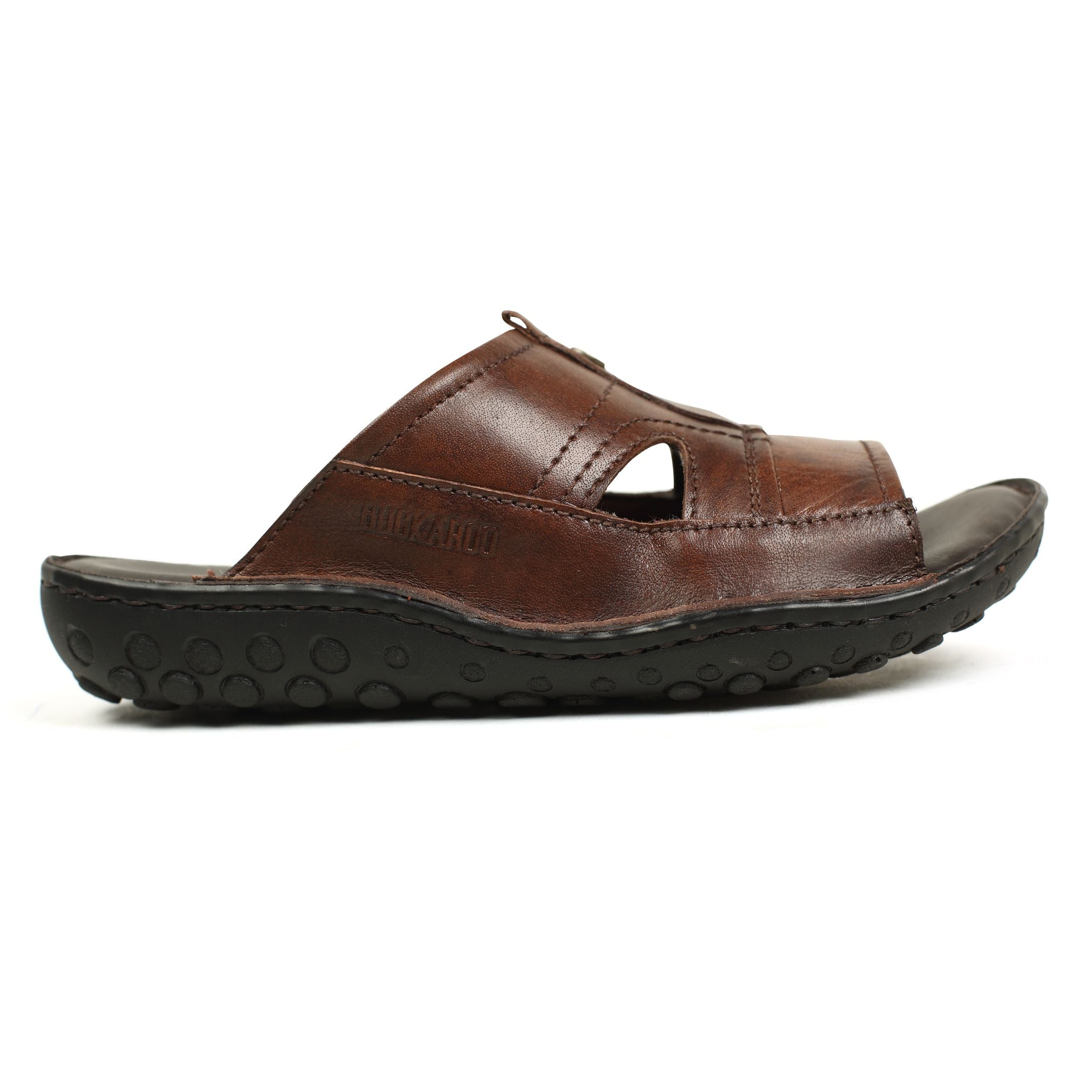 BUCKAROO Genuine Leather Casual Closed Sandal for Men: NEW NOLEN Tan
